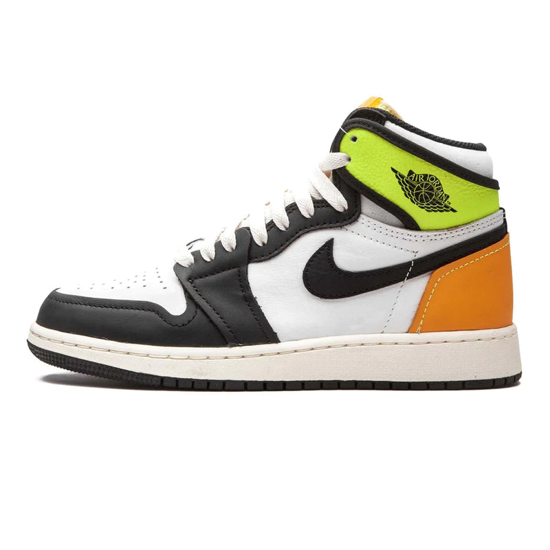 Jordan 1 Retro High White Black Volt University Gold