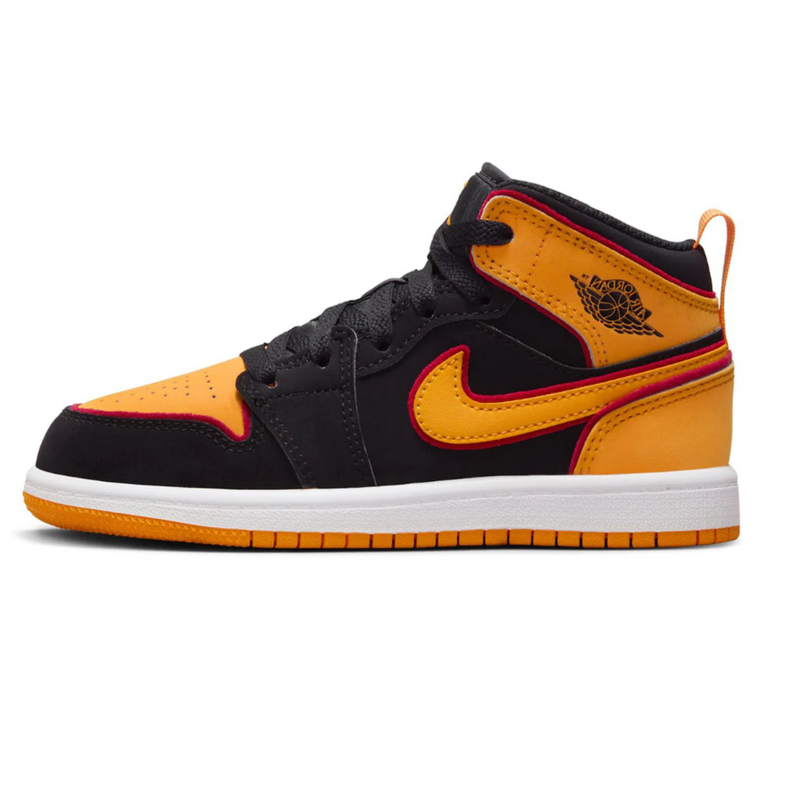 Jordan 1 Mid SE Black Vivid Orange (PS)