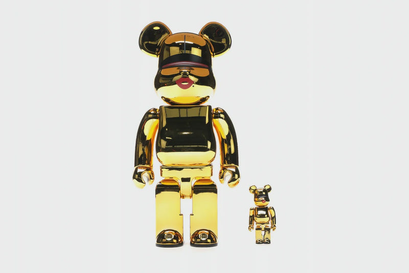 Bearbrick x Tyga x Hajime Sorayama 100% & 400% Set Gold